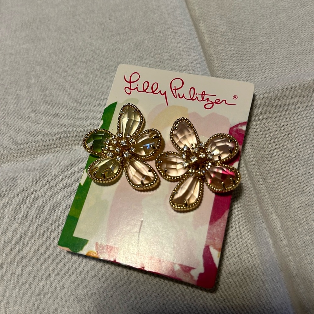 Lilly Pulitzer flower earrings NWT
